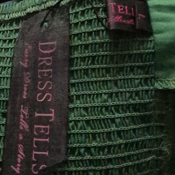 Green Halter Fit & Flare Dress with Contrast Trim - Picture 7 of 8